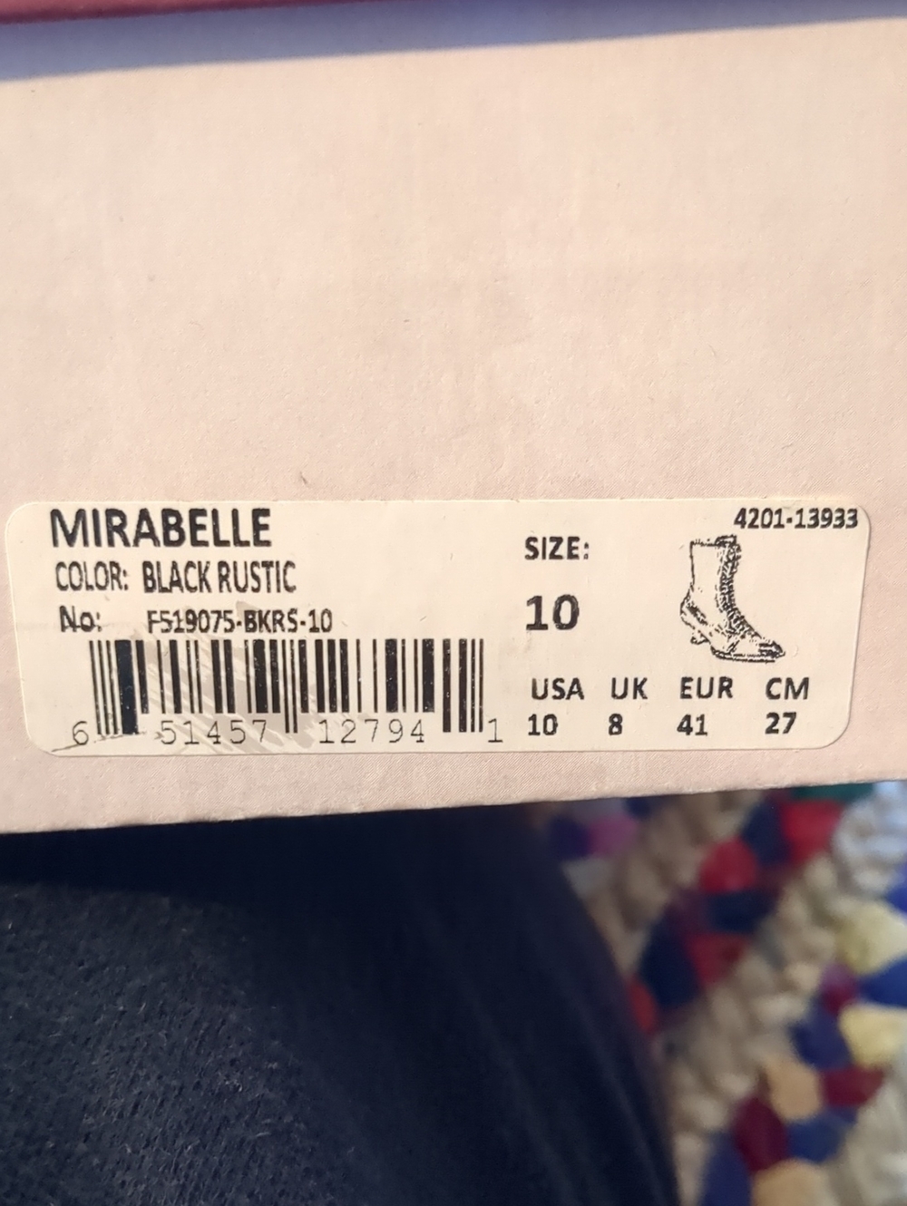 New in box discontinued Oak Tree Farms Mirabelle black leather granny boots - Picture 9 of 14